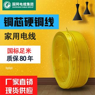 國(guó)網(wǎng)電纜 國(guó)標(biāo)線纜BV2.5平方純銅芯家裝100米照明空調(diào)單芯單股 房地產(chǎn)采購(gòu)電線